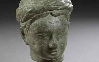 Oriental School, "Bust of a Man," 20th c., carved