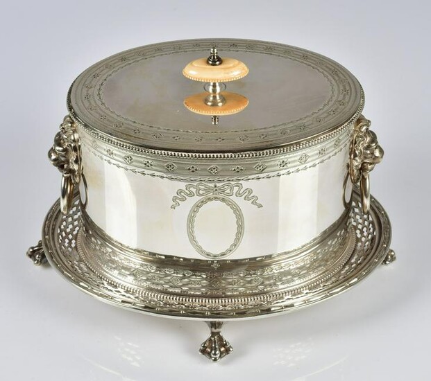 Oval Elkington & Co Plated Silver Biscuit Box