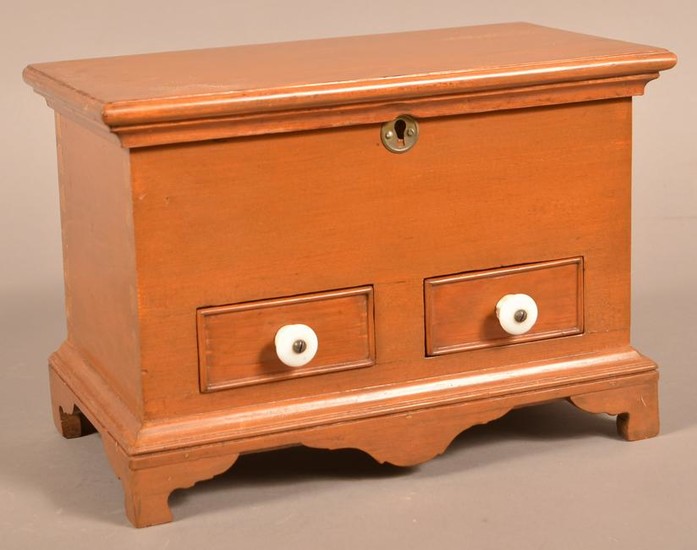 PA 19th Century Softwood Miniature Blanket Chest.