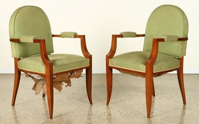 PAIR FRENCH OPEN ARM CHAIRS MANNER DOMINIQUE 1925