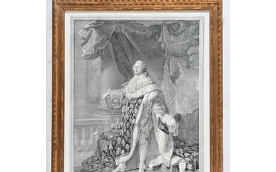 PAIRE DE GRAVURES XVIIIè représentant « Louis XVI » et « Marie-Antoinette ». Cadre XIXè...
