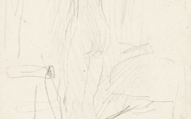 PIERRE BONNARD (1867 - 1947, FRENCH) Untitled, Nude in Interior. Pencil on pape...