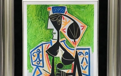 Pablo Picasso Woman In Green Estate Signed L/ED Custom Framed