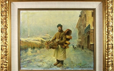 Painting, Merchant in the Snow