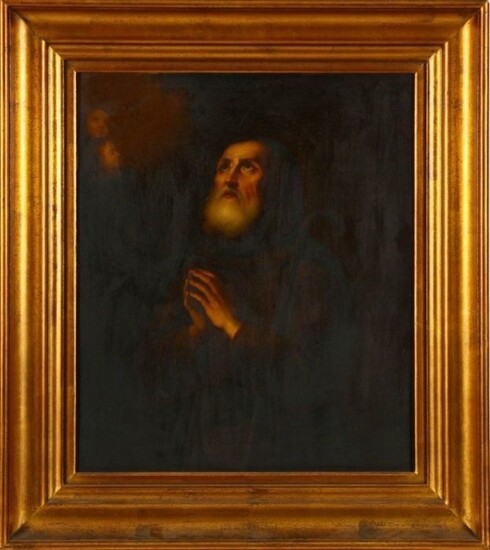 Painting, "St. Francis of Paola" - oil on copper - First half 18th century