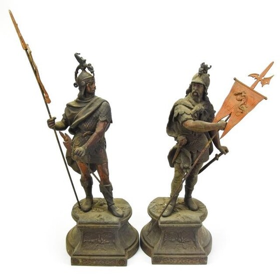 Pair Cast Iron Celtic Soldiers