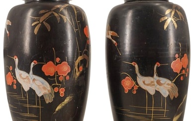 Pair Japanese Ceramic Vases