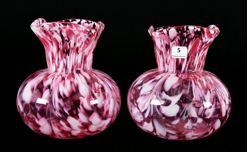 Pair Vases, Phoenix Art Glass