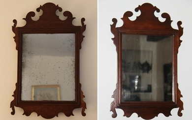 Pair of 18th C. Chippendale Mahogany Framed Mirrors
