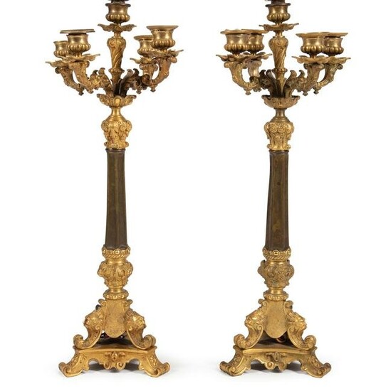 Pair of Napoleon III Four-Light Candelabra