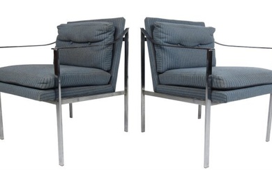 Pair of Mid-Century Modern Chrome Lounge Chairs