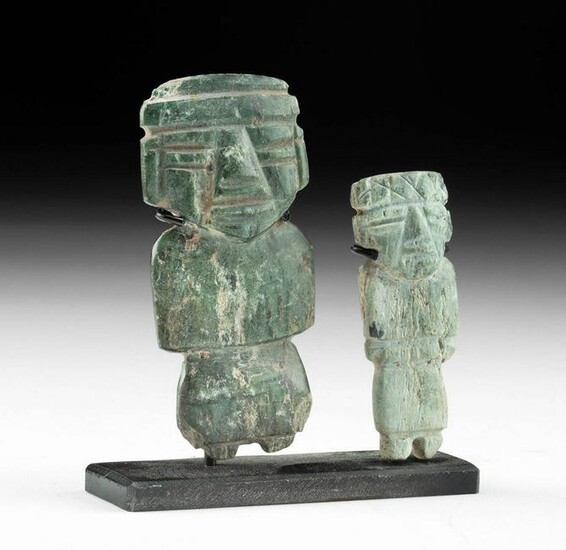 Pair of Teotihuacan Greenstone Figural Amulets