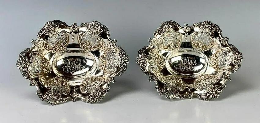 Pair of Tiffany & Co. Sterling Ornate Dishes