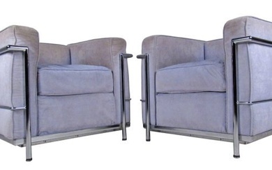 Pair of Vintage Modern Le Corbusier Style Lounge Chairs