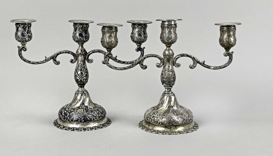 Pair of candlesticks, silver 800, 3