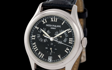 Patek Philippe. Rare, Striking and Catching, Annual Calendar Automatic Wristwatch, in White...
