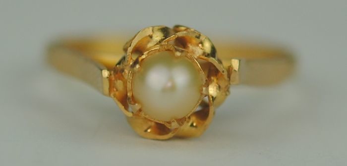Pearl - 22 kt. Yellow gold - Ring