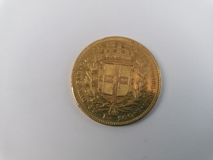 Pièce en or de 100 lires 1834. 32 grs