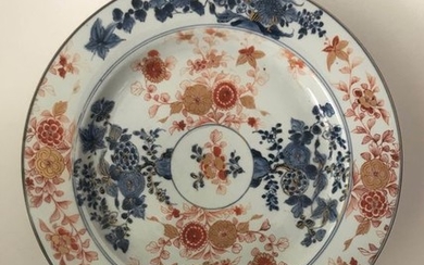 Plate - Porcelain - Rare and Huge Imari Style - China - Kangxi (1662-1722)