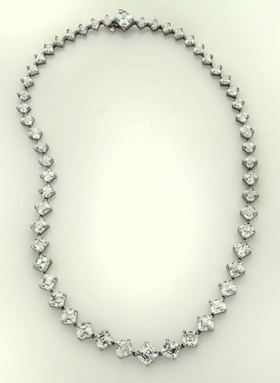 Platinum 53.61ct. diamond (GIA) Riviera necklace