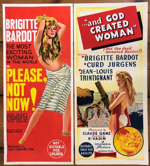 [Posters. Film posters]. "..and God created woman"."Please not now!". Two...