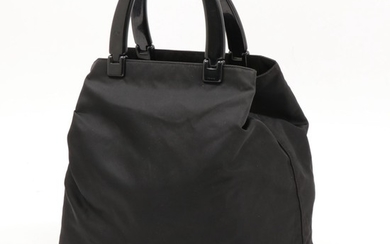 Prada Black Tessuto Nylon Tote Bag with Acrylic Handles