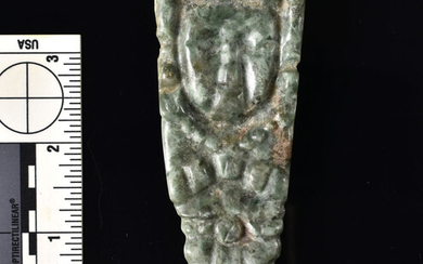 Pre Columbian Mayan Jade Carved Pectoral