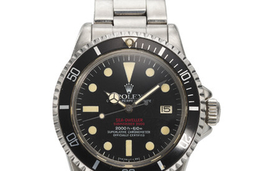 ROLEX, REF. 1665, SEA-DWELLER, “DOUBLE RED”, A FINE STEEL DIVER’S WRISTWATCH WITH DATE