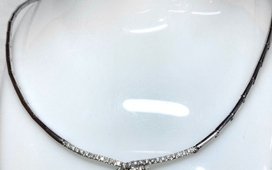 Raima - 18 kt. White gold - Necklace with pendant - 1.00 ct Diamond - Diamonds