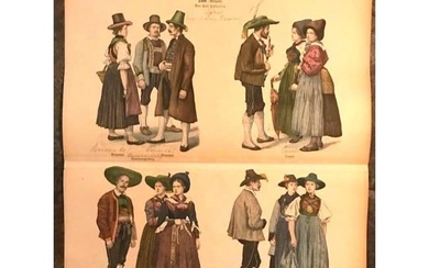 Rare 19thc Handcolored Costume Plates, Tyrol