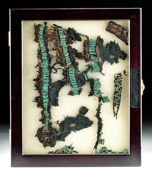 Rare Viking Textile Fragments w/ Bronze Beads