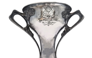 Rare piece: Large trophy-like cup, made of pewter, presented...