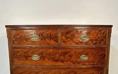 Regency Bow Fronted Chest of Drawers. 19th Cent