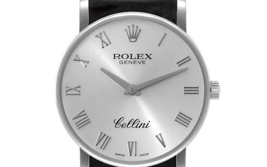 Rolex Cellini Classic White Gold Silver Dial Mens Watch