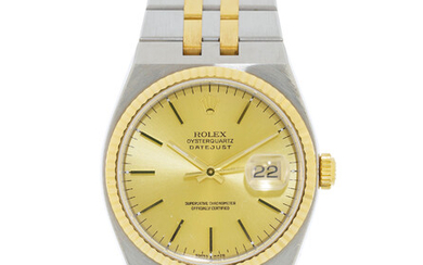 Rolex,Datejust, Oysterquartz, montre-bracelet en or et acier