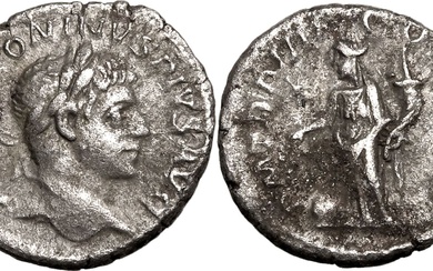 Roman Empire Elagabalus AD 220-222 AR Denarius Near Extremely Fine