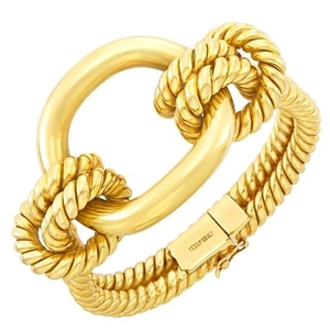 Rope-Twist Gold Bangle Bracelet