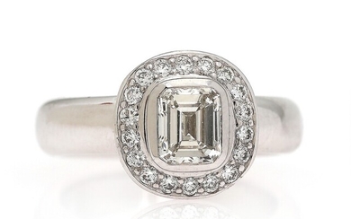 NOT SOLD. Ruben Svart: A diamond ring set with an emerald-cut diamond weighing app. 1.14...