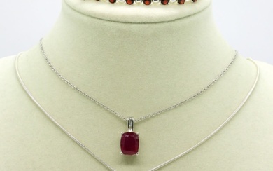 Ruby Sterling Necklaces & Bracelet