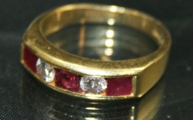 Ruby & Diamond Five Stone Band Ring