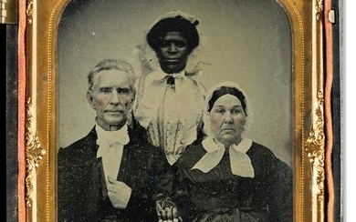 (SLAVERY & ABOLITION.) Half-plate ambrotype portrait of an enslaved Virginia woman, possibly named