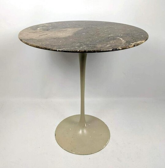 Saarinen Marble Top Tulip Side Table. Beveled edge.