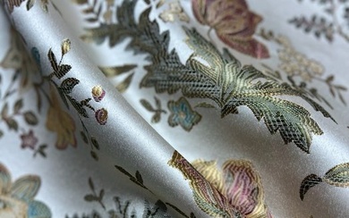 San Leucio - Classic damask fabric with flowers “Fleurs de Versailles” - Louis XIV - Textile - 400 cm - 140 cm