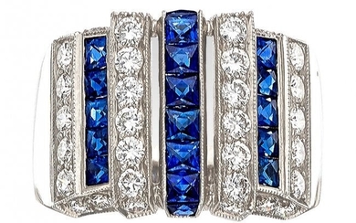 Sapphire, Diamond, White Gold Ring Stones: Fren