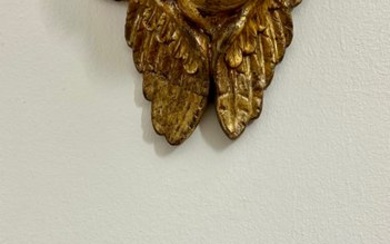 Sculpture, Coppia di antichi cherubini del ‘700 in foglia oro - 27 cm - Wood - 1700