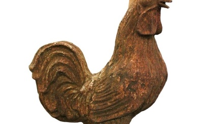 Semi antique life size cast iron garden rooster