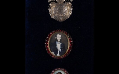 Set of two portrait miniatures of gentleman and a lady, Naples 19th century