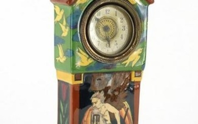 Shelley Foley Intarsio clock case, Time and Tide Wait
