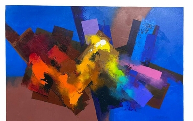 Signed Roy M. Steinberg The Multi Colored Abstract Oil