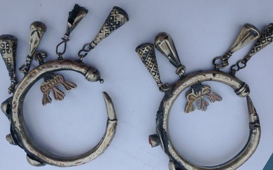 Draa valley hair-/ear- ornaments - Silver - Morocco - late 19th - early 20th century